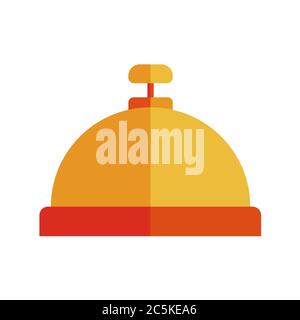 Hotel service bell, reception bell on white background. Vector illustration in trendy flat style. EPS 10 Stock Vector