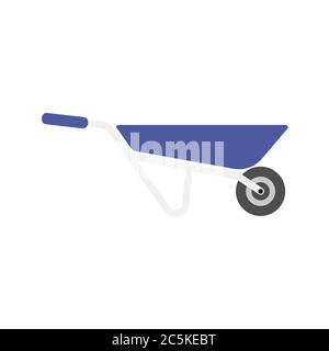 Construction Trolley on white background. Vector illustration in trendy flat style. EPS 10 Stock Vector