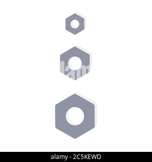 Female screw on white background. Vector illustration in trendy flat style. EPS 10 Stock Vector