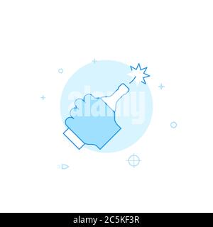 Molotov cocktail vector icon. Flat illustration. Filled line style. Blue monochrome design. Editable stroke. Adjust line weight. Stock Vector