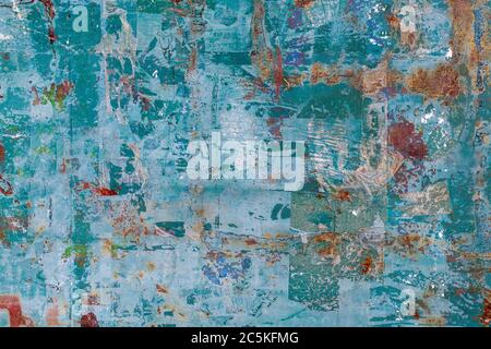 Green Painted Abstract Old Weathered Metal Texture Stock Photo