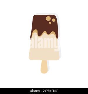 Ice cream on white background. Vector illustration in trendy flat style. EPS 10. Stock Vector