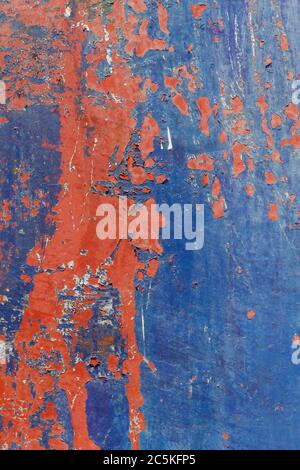 Blue Painted Abstract Old Weathered Metal Texture Stock Photo