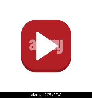Play button icon on white background. Vector illustration in trendy flat style. ESP 10. Stock Vector
