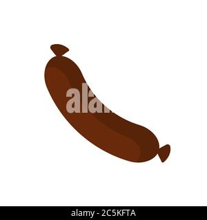 Grilled sausage on white background. Vector illustration in trendy flat style. EPS 10. Stock Vector