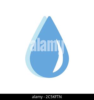 Water drop icon isolated on white background. Trendy flat style for graphic design, web-site. Vector illustration EPS 10 Stock Vector