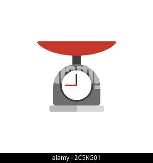 Kitchen scale for products on white background. Vector illustration in trendy flat style. EPS 10. Stock Vector