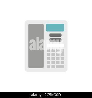 Push button telephon on white background. Vector illustration in trendy flat style. EPS 10 Stock Vector