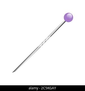Sewing Needle on white background. Vector illustration in trendy flat style. EPS 10. Stock Vector