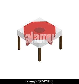 Restaurant table on white background. Vector illustration in trendy flat style. EPS 10. Stock Vector