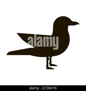 Seagull icon on white background. Vector illustration in trendy flat style. EPS 10 Stock Vector