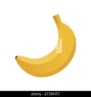 Banana on white background. Vector illustration in trendy flat style. EPS 10. Stock Vector