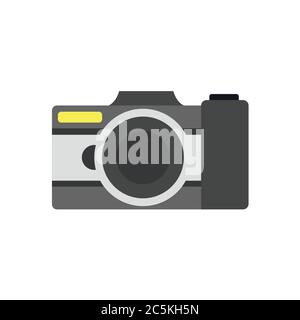 Camera photographic digita on white background. Vector illustration in trendy flat style. EPS 10 Stock Vector