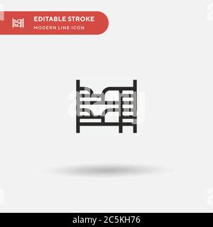 Bunk Bed Simple vector icon. Illustration symbol design template for web mobile UI element. Perfect color modern pictogram on editable stroke. Bunk Bed icons for your business project Stock Vector