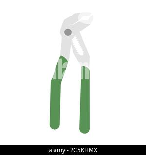 Adjustable wrench glyph on white background. Vector illustration in trendy flat style. EPS 10 Stock Vector