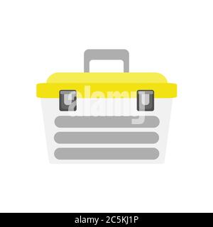 Tool box on white background. Vector illustration in trendy flat style. EPS 10 Stock Vector