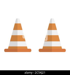 Road repair. Under construction sign on white background. Vector illustration in trendy flat style. EPS 10. Stock Vector