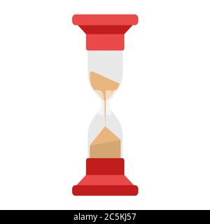 Hourglass on white background. Vector illustration in trendy flat style. ESP 10. Stock Vector