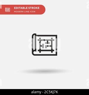 Blueprint Simple vector icon. Illustration symbol design template for web mobile UI element. Perfect color modern pictogram on editable stroke. Blueprint icons for your business project Stock Vector