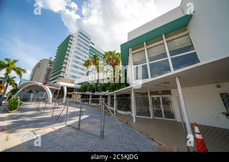 Deauville Hotel Miami Beach FL shut down 2020 Stock Photo