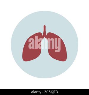 Lungs icon isolated on white background. Trendy flat style for graphic design, web-site. Vector illustration EPS 10 Stock Vector