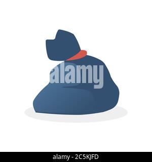 Trash bag on white background. Vector illustration in trendy flat style. EPS 10 Stock Vector