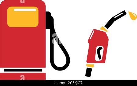 Gasoline station concept illustration, icon, background and graphics. The illustration is colorful, flat, vector, pixel perfect, suitable for web and Stock Vector
