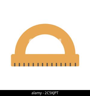 Yellow ruler on white background. Vector illustration in trendy flat style. EPS 10. Stock Vector