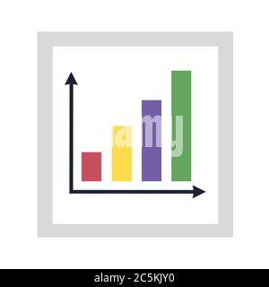 Bar Pie Graph Chart on white background. Vector illustration in trendy flat style. EPS 10.  Stock Vector