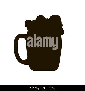 Glass of beer icon isolated on white background. Trendy flat style for graphic design, web-site. Vector illustration EPS 10 Stock Vector