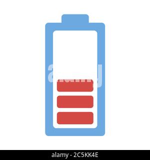 Battery Icon on white background. Vector illustration in trendy flat style. ESP 10. Stock Vector