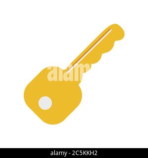Key Icon isolated on white background. Trendy flat style for graphic design, web-site. Vector illustration EPS 10 Stock Vector