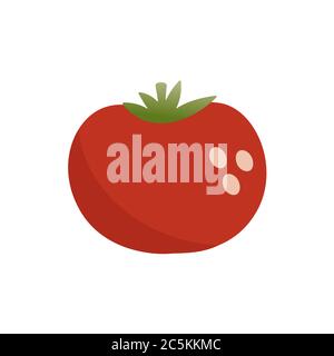 Tomato, cherie on white background. Vector illustration in trendy flat style. EPS 10. Stock Vector