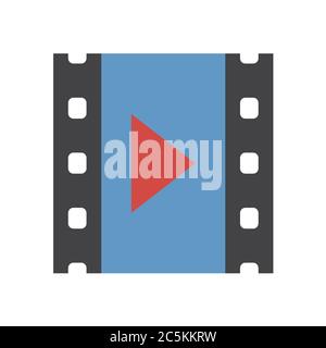 Play Video icon on white background. Vector illustration in trendy flat style. EPS 10 Stock Vector