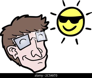Hot and sun Stock Vector