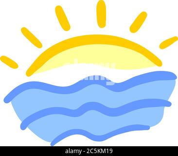 Sunset icon Stock Vector