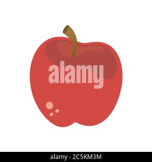 Red Apple Fruits on white background. Vector illustration in trendy flat style. EPS 10. Stock Vector