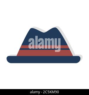 Man hat on white background. Vector illustration in trendy flat style. ESP 10. Stock Vector