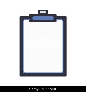Black tablet with paper on white background. EPS 10.  Stock Vector
