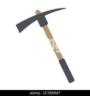 Wooden pickaxe icon in trendy flat style. Vector illustration. EPS 10. Stock Vector