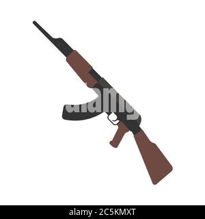Kalashnikov assault rifle on white background. EPS 10.  Stock Vector