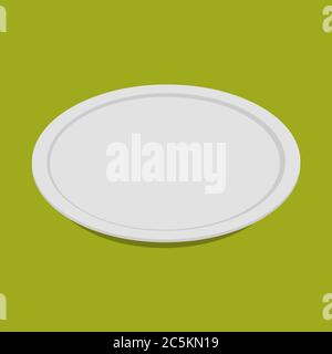 Plate on green background. Vector illustration. EPS 10. Stock Vector