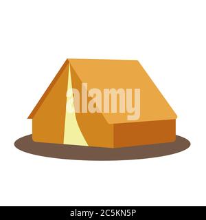 Camping tent on white background. Vector illustration in trendy flat style. ESP 10. Stock Vector