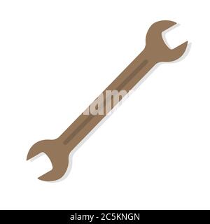 Tools wrench icon on white background. Vector illustration in trendy flat style. ESP 10. Stock Vector