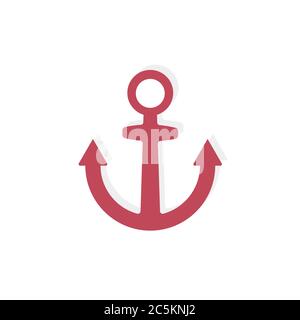 Anchor icon isolated on white background. Trendy flat style for graphic design, web-site. Vector illustration EPS 10 Stock Vector