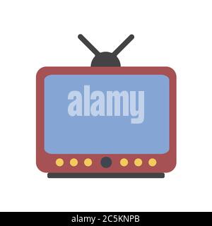 Retro tv on white background. Vector illustration in trendy flat style. EPS 10 Stock Vector
