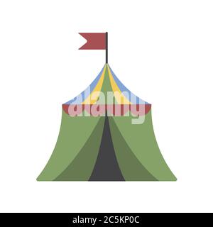 Circus tent on white background. Vector illustration in trendy flat style. EPS 10 Stock Vector
