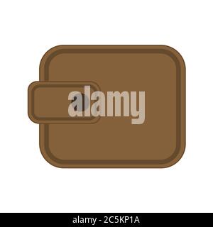 Brown wallet on white background. Vector illustration in trendy flat style. EPS 10 Stock Vector