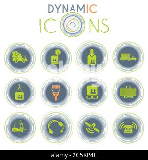 Logistics dynamic icons Stock Vector