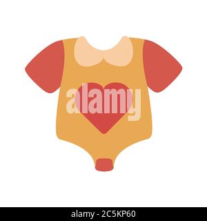 Baby bodysuit on white background. Vector illustration in trendy flat style. EPS 10.  Stock Vector